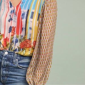 Anthropologie Beautiful Retro Floral Blouse